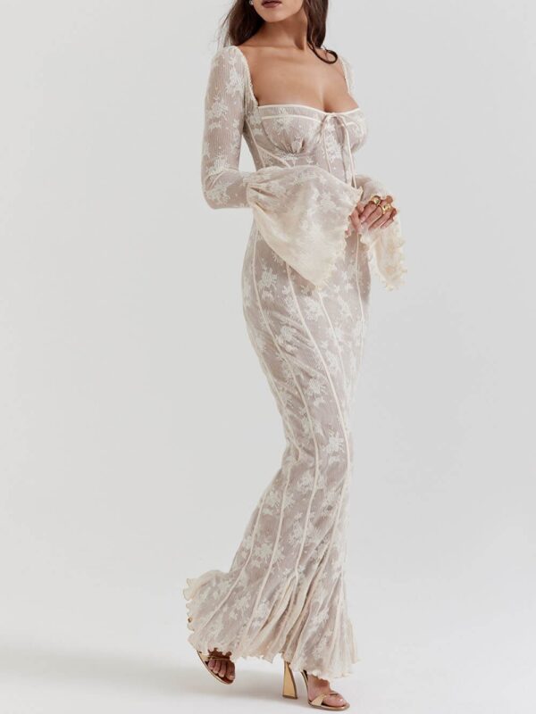 1-5-01894a59-3b68-4790-8bf4-31e3e0bd9ae8.jpg Vintage Cream Stylish Lace Maxi Dress