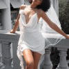 3D Flower Spaghetti Mini Dress